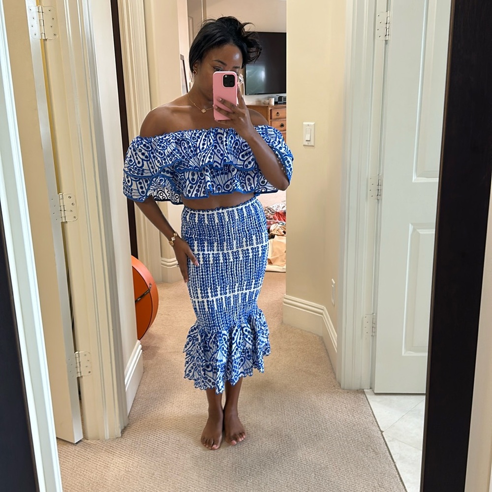 Blue skirt set